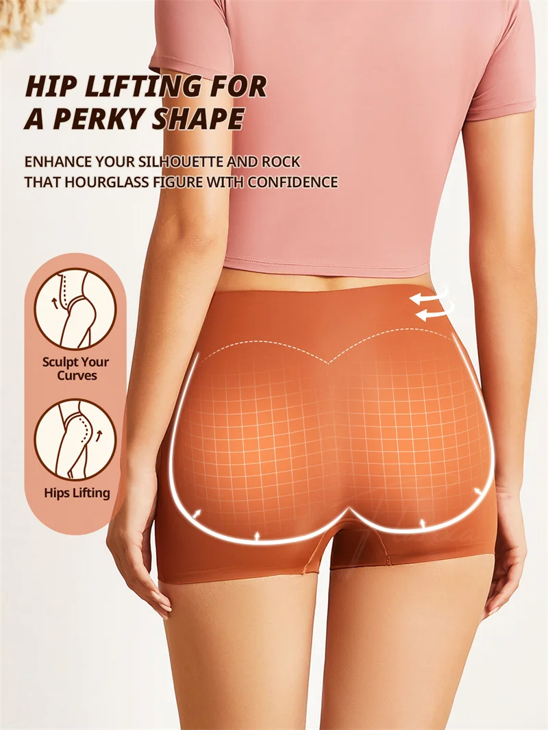 Flarixa Anti Chafing Slip Shorts Frauen Hohe Taille Sicherheit Höschen Eis Seide Horts Unter Kleid Nahtlose Sport Boxer Unterwäsche – Detail 5