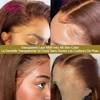 #4 Chocolate Brown Perruques Cheveux Humains Lisse 28 30 Pouces 13x6 HD Perruque Lace Frontal Transparente Perruque Brésilienne Cheveux Humain 100% Raw Hair Wig Cheveux Naturels Humains Femme 2