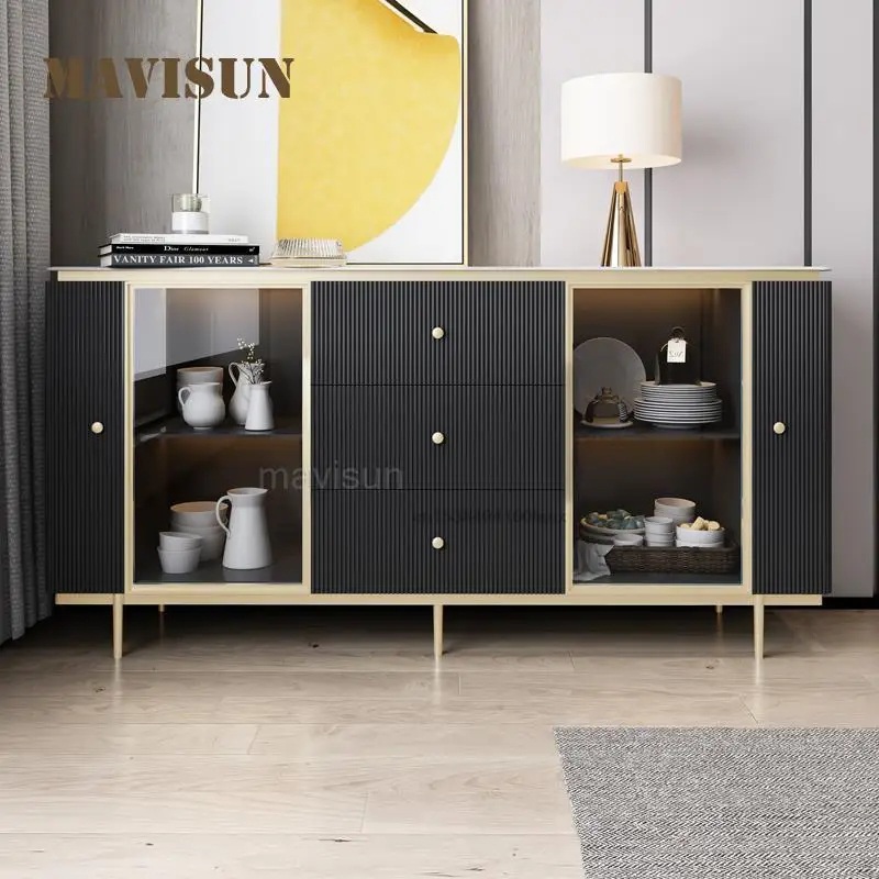 Light Luxury Rock Board Sideboard Household Modern Minimalist Restaurant Entrance Porch Cabinet High-end Furniture For Kitchen