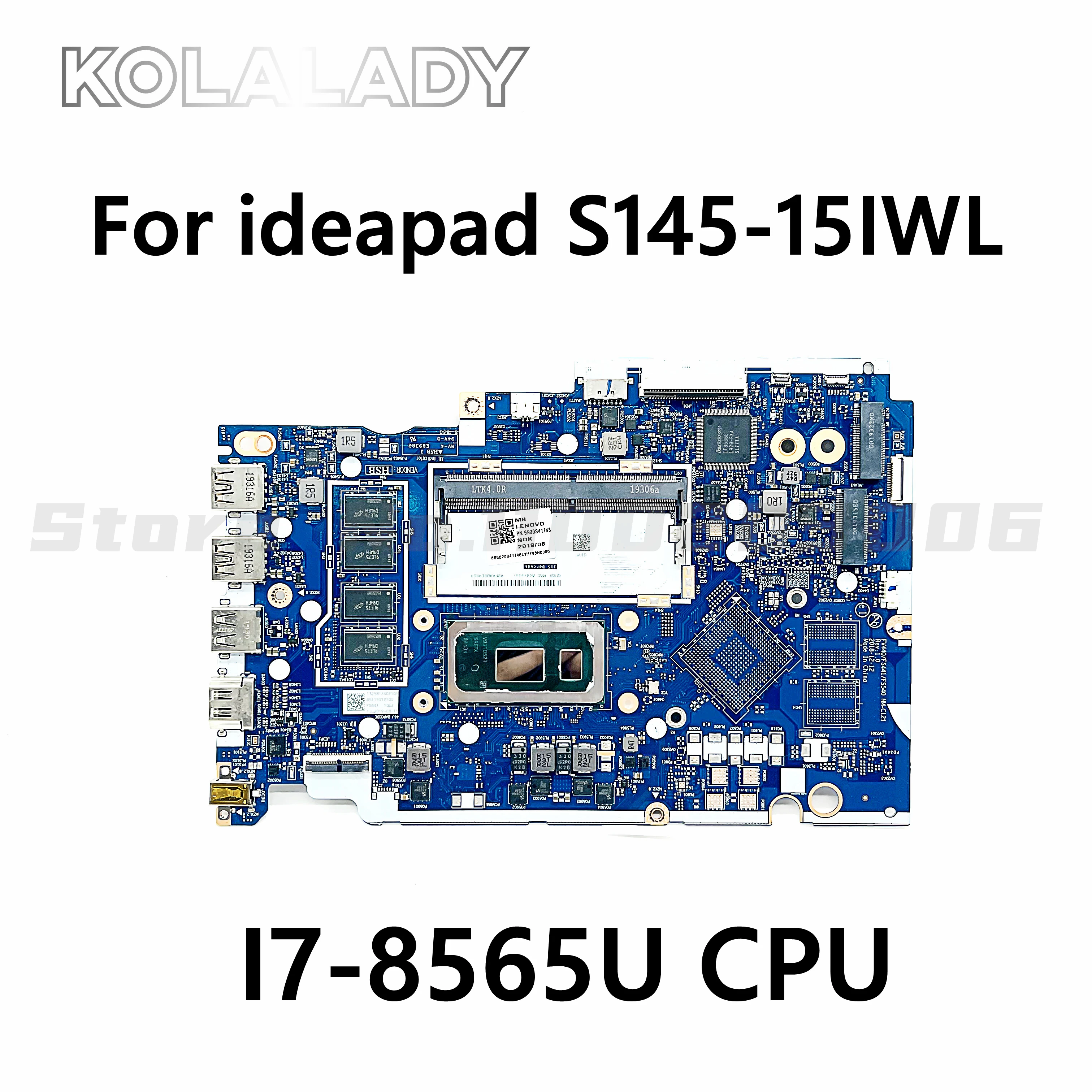 

NM-C121 For ideapad S145-15IWL V15-IWL motherboard mainboard 81MV 81YE laptop FV440/FS441/FS540 FUR 5B20S41723 I7-8565U RAM 4G
