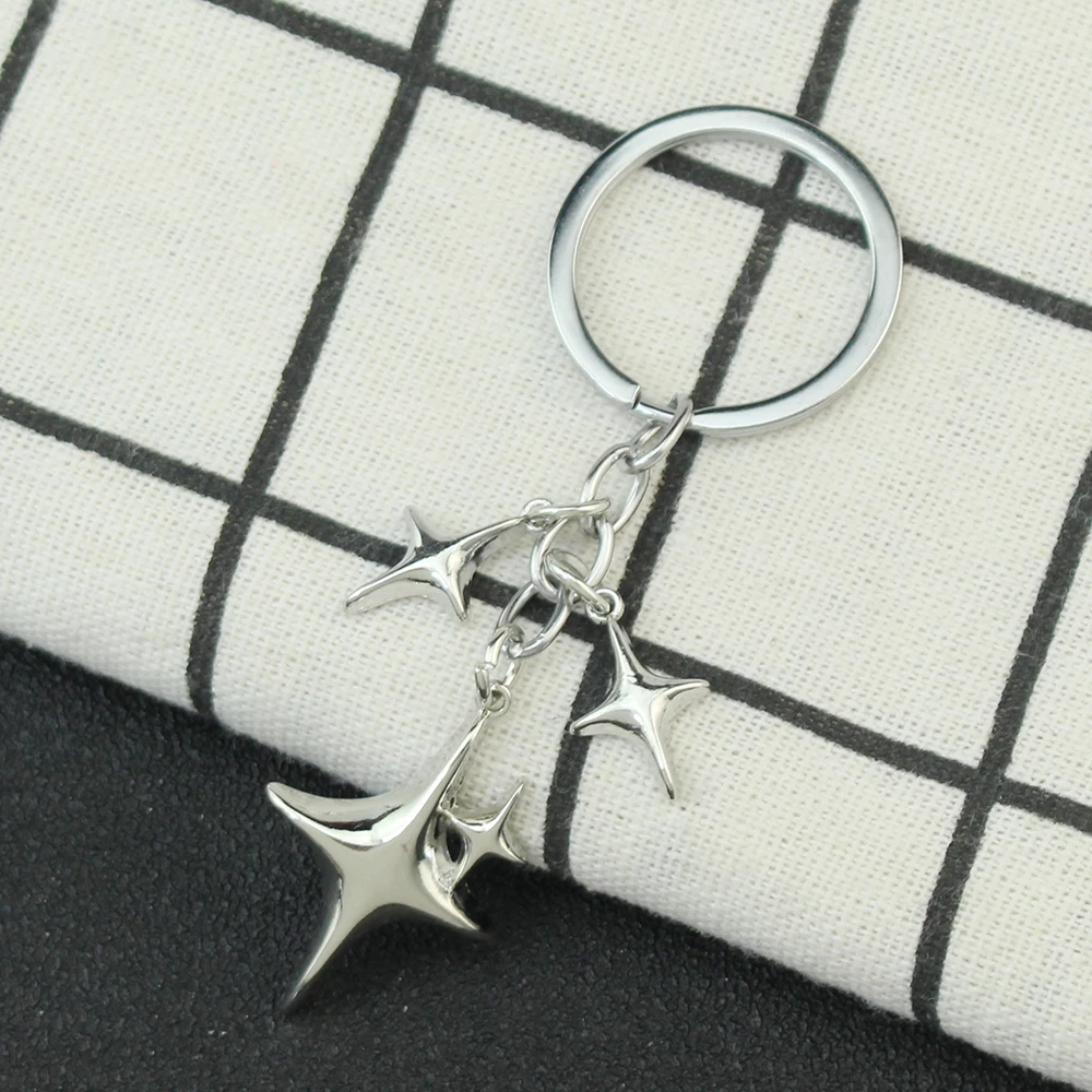 Key Rings Y2K Star Moon Metal Women Men Friendship Gift Handbag Bag Decoration Handmade Jewelry