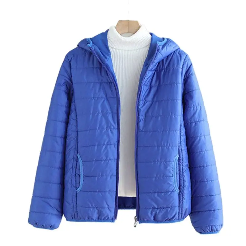 

Off-season Light Cotton-padded Jacket Women's Short Slim Fashion Hooded Ladies Autumn And Winter Temperament Casual Pocket Coat