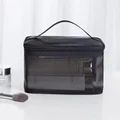 Single layer mesh cosmetic bag-black