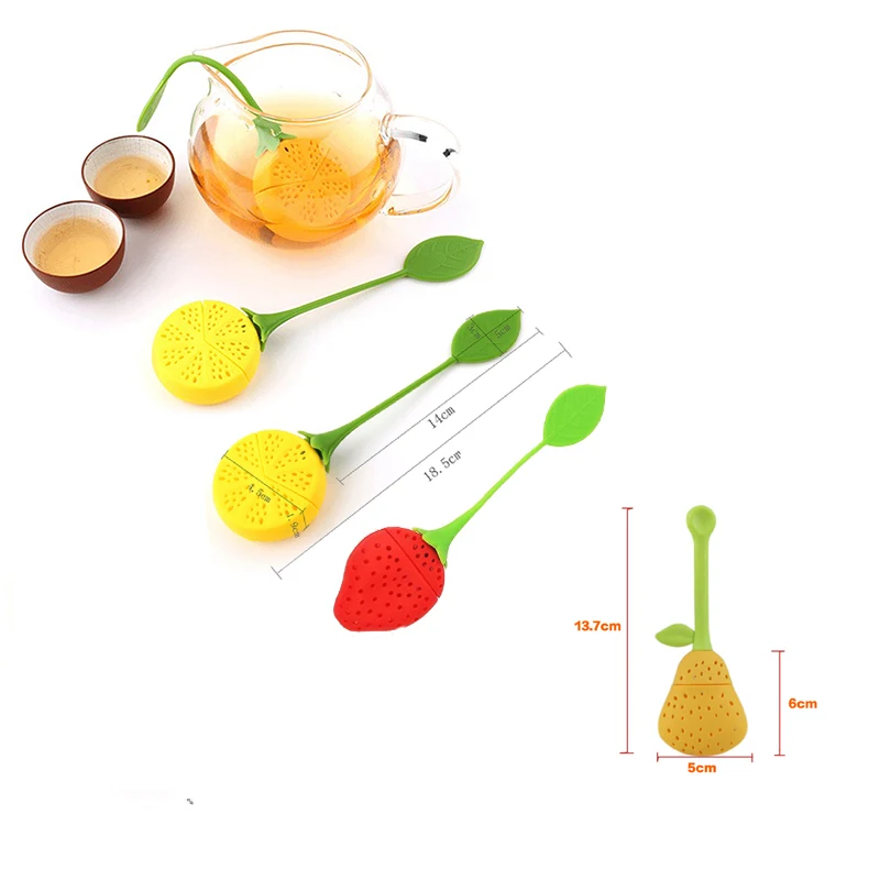 Creative Tea Infuser Ball Silicone Teaware Tea Leaf Strainer Diffuser Teapot Tool Strawberry Lemon Bag Teabag Kitchen Accessorie tea infuser