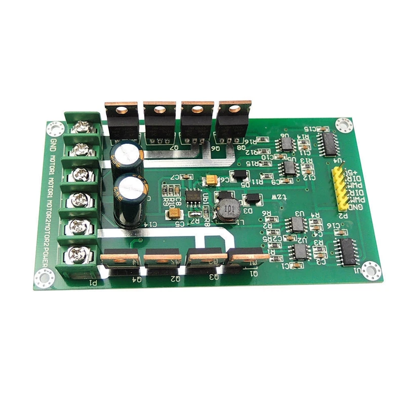 듀얼 DC 모터 드라이버 보드, H 브리지 PWM DC 모터 드라이브 모듈, MOSFET IRF3205, 12V, 24V, 10A, 피크 30A, 브레이크 기능 포함