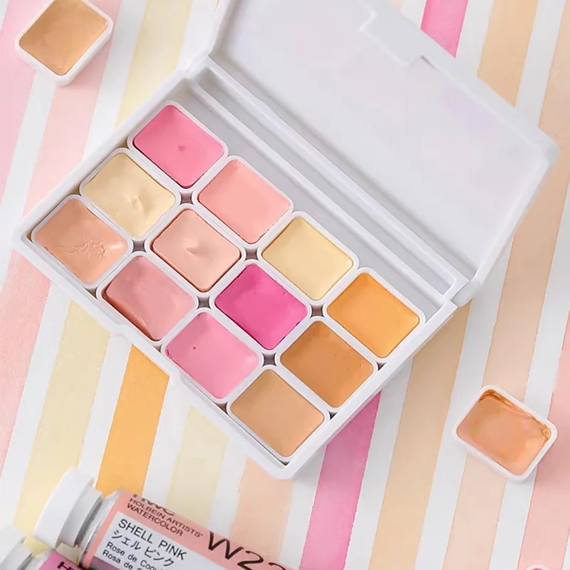 12 Skin Colors Watercolor Set Cartoon Flesh-colored Multiple Tone Water Color Collection VanGogh Mijello Holbein Schmincke watercolor painting set,watercolor paint,watercolor pigment