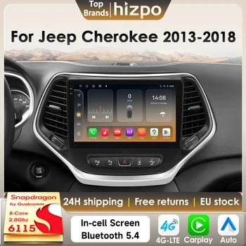 Autoradio Hizpo 8Core 2Din Android 14 para Jeep Cherokee 2013-2018 GPS Multimedia para coche 4G DSP Carplay de Qualcomm Snapdragon 6115 1