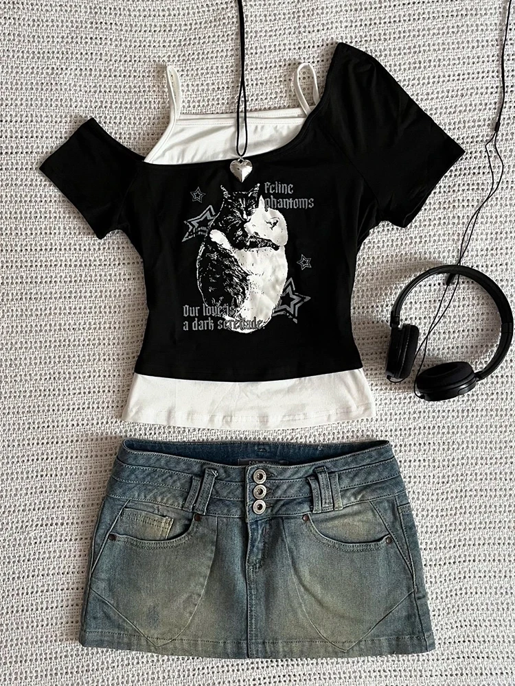 Goth Bat Y2K 2-Piece Top 5