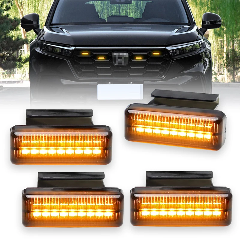 Universal Car Front Grille Light Shell Daytime Running Lamp Amber LED Headlight