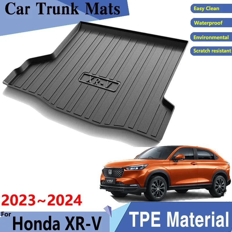 

Car Trunk Mats TPE Material for Honda XRV XR-V VEZEL HRV HR-V 2023 2024 Easy Clean Rear Cargo Tray Trunk Rear Pads Accessories