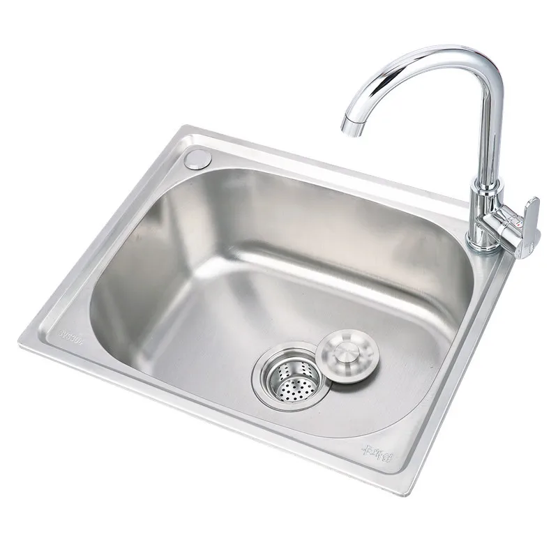 Kitchen sink Handmade stainless steel single bowl sink above counter or wall mounted vegetable Wash basin set