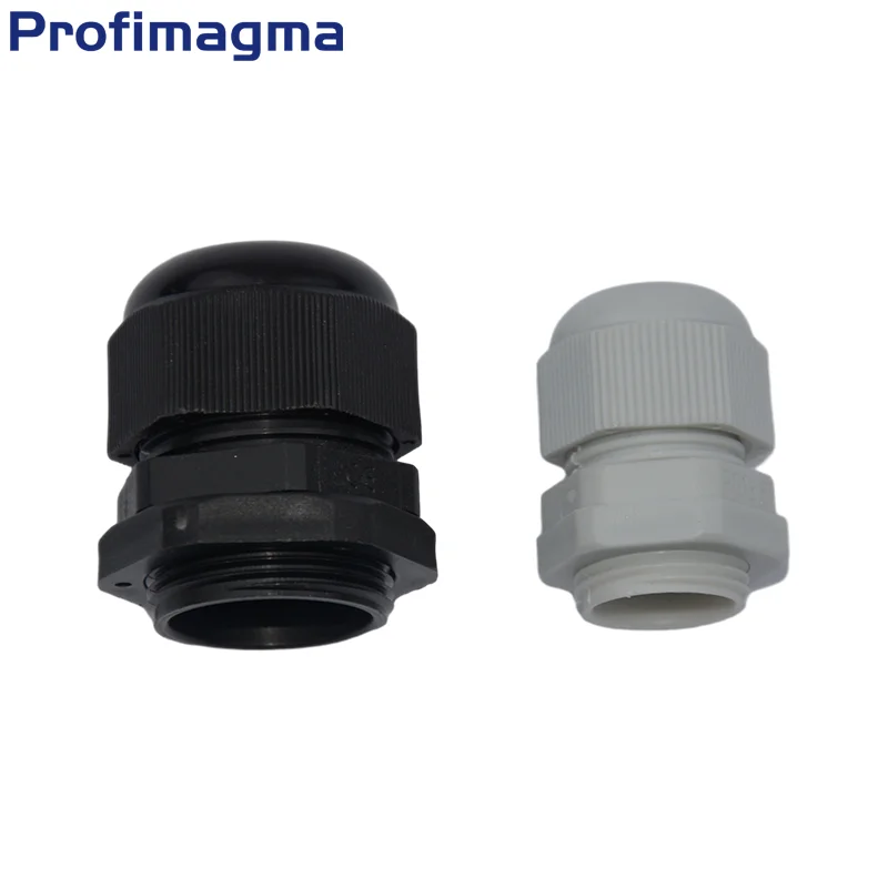 10pcs IP68 Waterproof Cable Gland for Cable Entries 3-6.5mm PG7, PG9, PG11, PG13.5 in White and Black Nylon Plastic Connectors