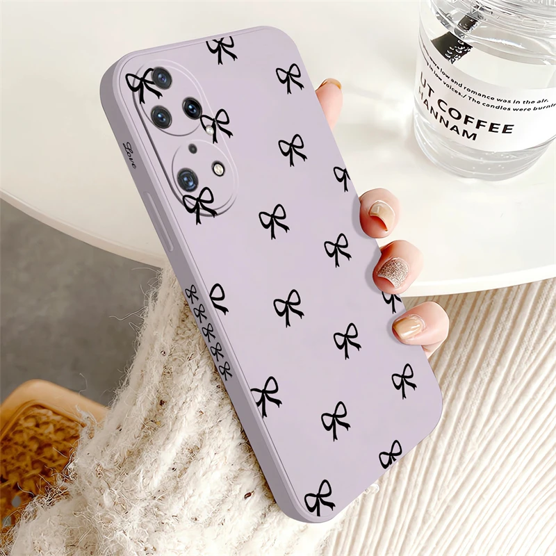 Elegant White Bow Knot Shockproof Silicone Phone Case