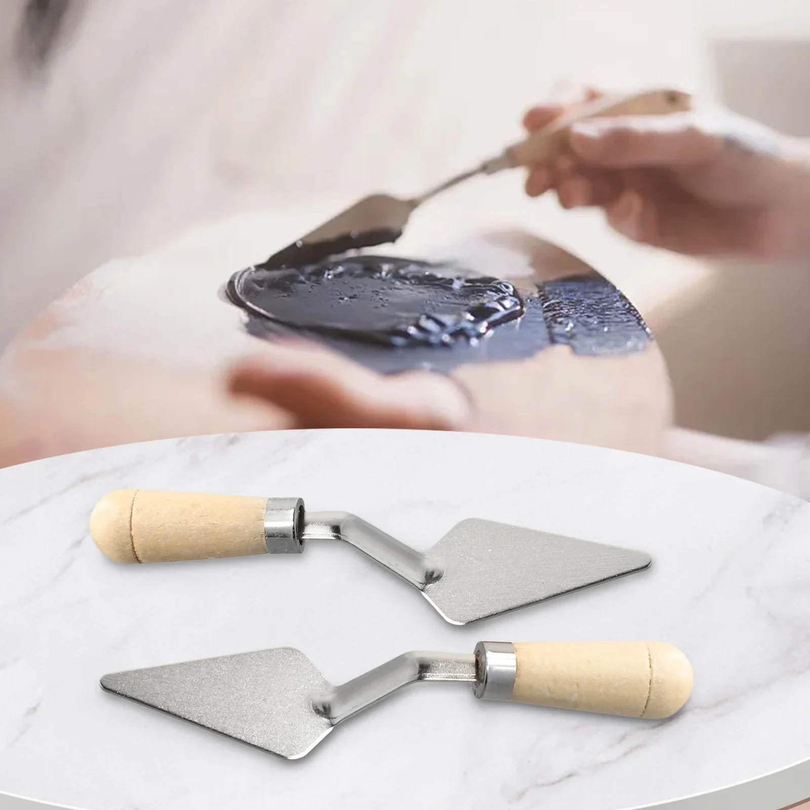 2 Pcs Scraper Knifes Palette Oil Mix Pigment Student Art Draw Texture Artist Scrape Spatula Drawer Painter Paint Tools art drawing tools