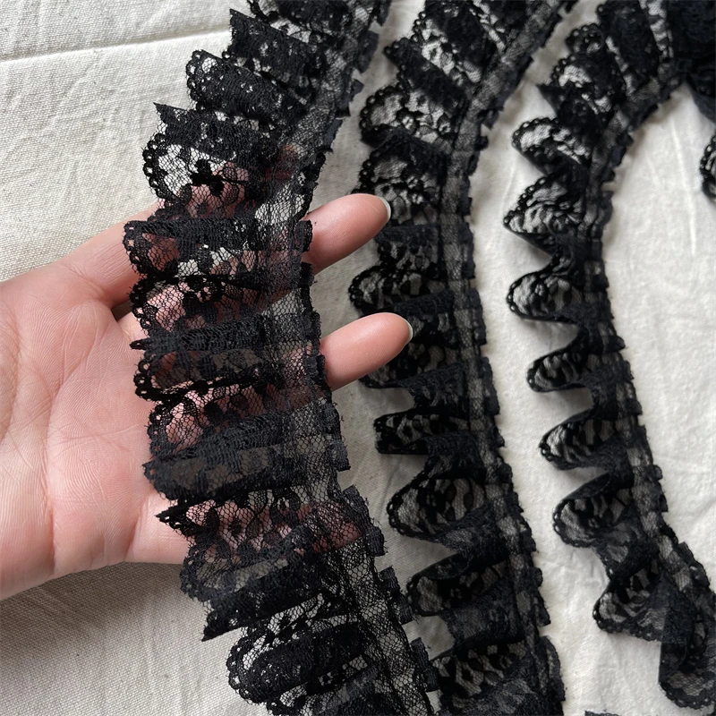 4CM Wide Non Elastic Tulle Ruffle Lace Trim 1 Yard for Fringe Wedding Dress Fabric Sewing Accessories Supplies Material Lace Fabric Lace Sewing Accessories Lace Sewing Supplies Lace Accessories Lace Garment Accessories Clothing Craft Accessories