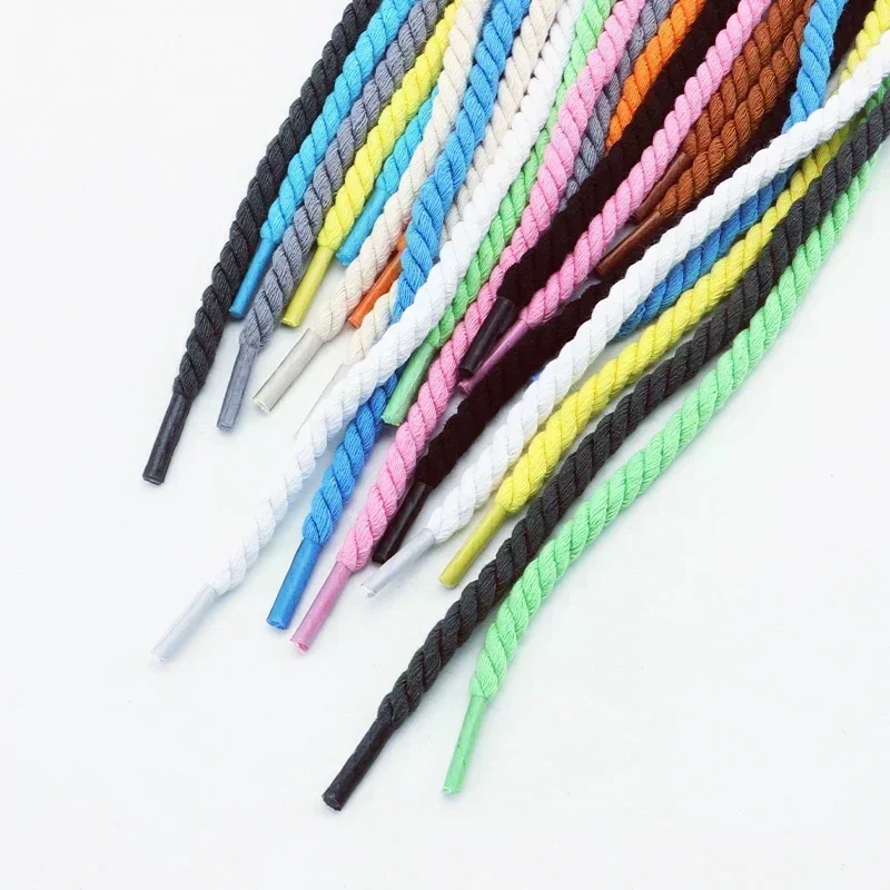 Shoe Laces 1Pair Round Shoelaces 6mm Thicker Cotton Shoelace AF1/AJ1 Twisted Rope Laces Sneakers Boots Shoe Laces for Shoes 120/140/160CM