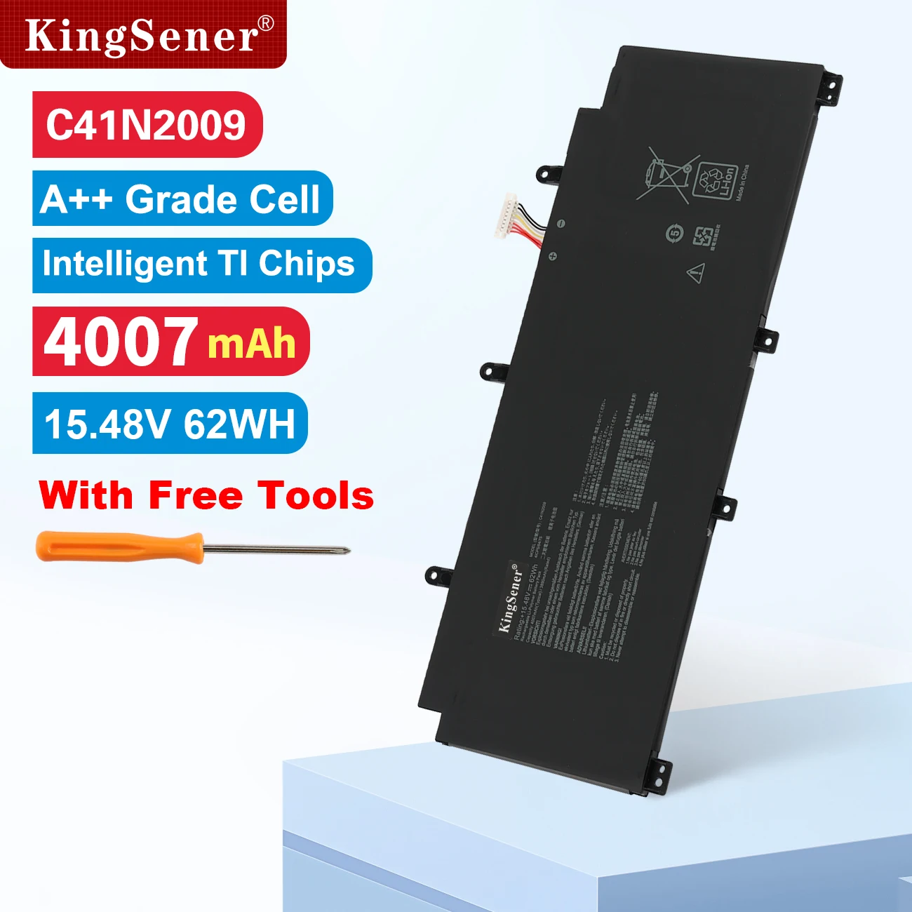 Bateria do Portátil para Asus Rog Flow X13 Pv301 Pv301qh Gv301 Gv301q Gv301qc Gv301qe Gv301qh Gv301ra Gv301rc 62wh Kingsener-c41n2009