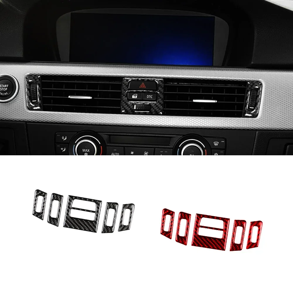 

For BMW 3 Series E90 E92 E93 2005-2012 Carbon Fiber Car Air Conditioning Outlet Regulator Decorative Stickers Inter Accessoriess