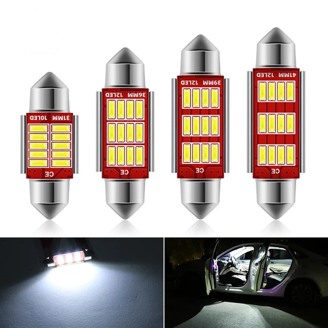 10pcs C5w C10w Led Bulb Canbus 31mm 36mm 39mm 41mm Festoon Led Car Interior  Light Dome Reading License Plate Lamp 12v Auto White