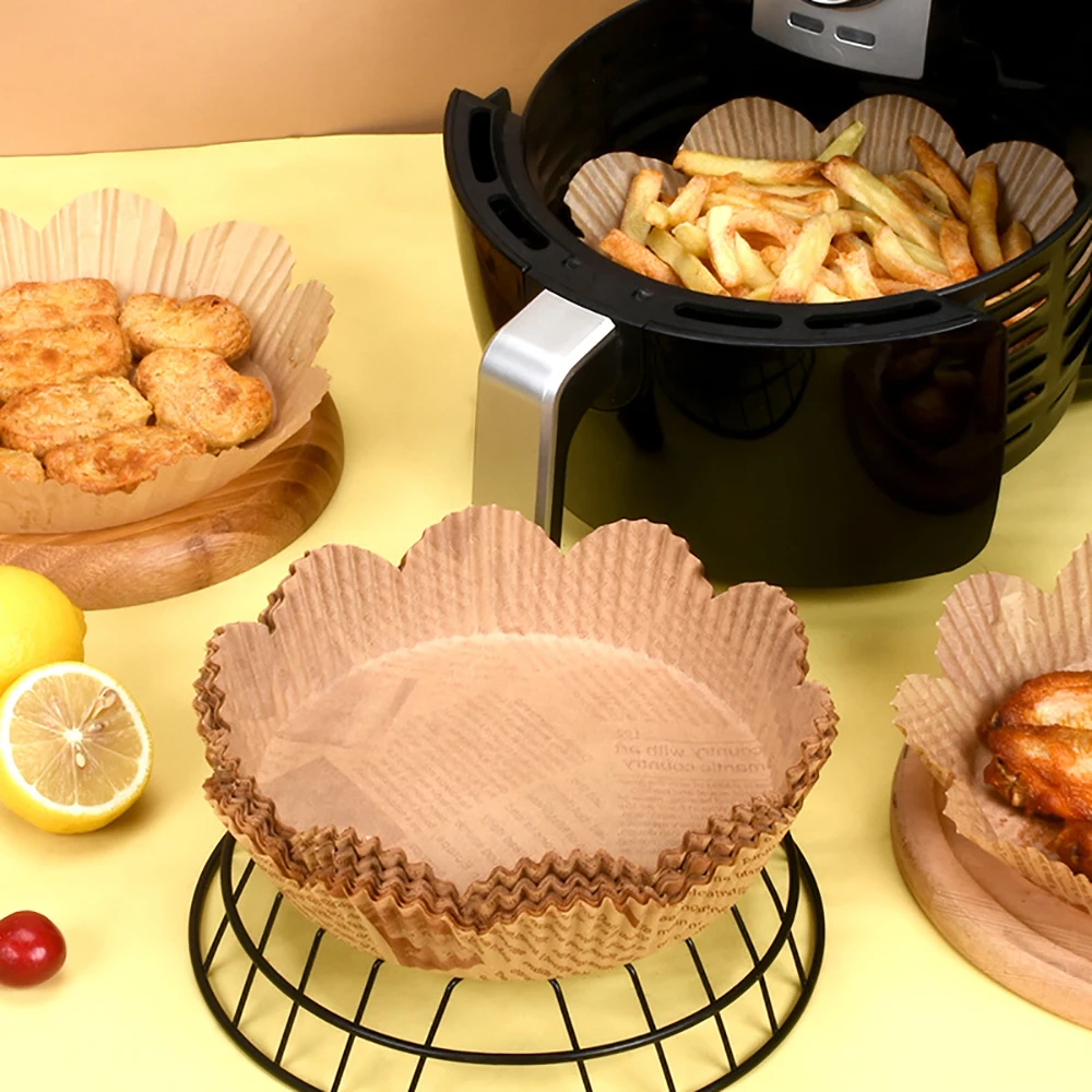 50pcs Air Fryer Liners, Non-stick Disposable Fryer Liners, Oil