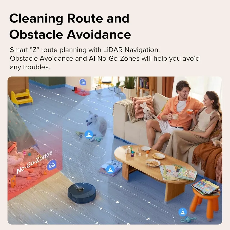 roborock Q8 Max Robot Vacuum and Mop Cleaner, DuoRoller Brush, 5500Pa Strong Suction, Lidar Navigation, Obstacle Avoidance