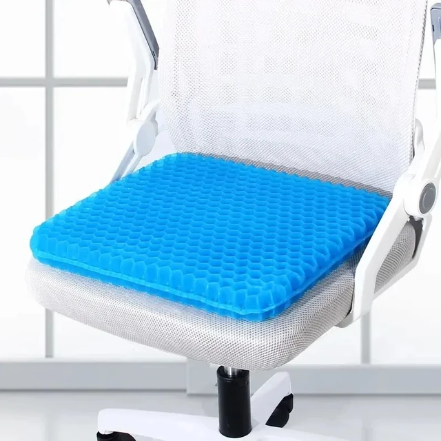 Coussin de siège de refroidissement en Gel pour voiture, nid d'abeille 3D, frais et respirant, en soie glacée, pour maison, bureau, chaise, accessoires de voiture 4