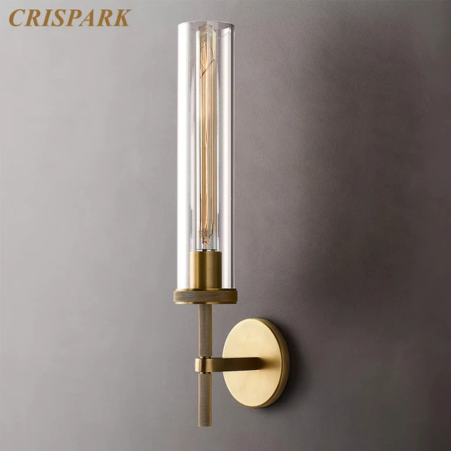 Lambeth Knurled Grand Sconce Clear Cylindrical Glass Wall Lighting Fixture  Corridor Decor Led Luxury Wall Lamp For Bedroom Foyer - Wall Lamps -  AliExpress