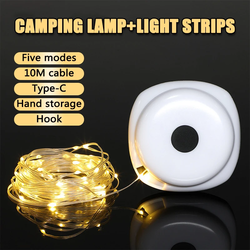 10M LED Atmosphere Strip Camping Light USB Rechargeable Tent Lamp Waterproof Portable Lantern For Outdoor Garden Room Decoration camping light portable lanterns camping lamp camping lantern
