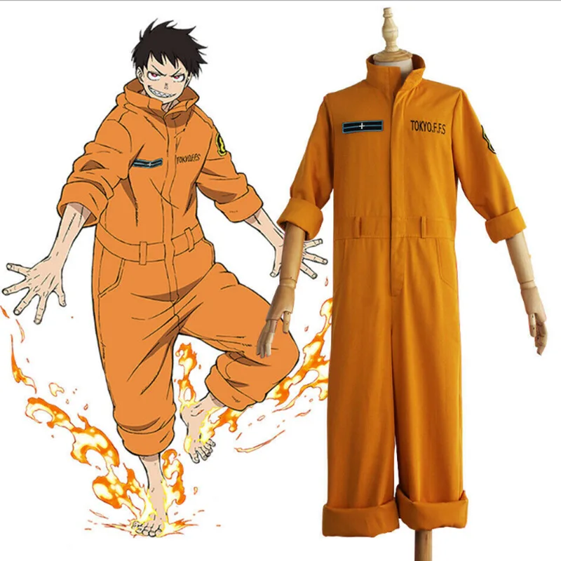 Shinra Kusakabe Costume Cosplay Enn Enn No Shouboutai Fire Force Tuta Maki Oze Parrucca Cosplay Kotatsu Tamaki Fire Service