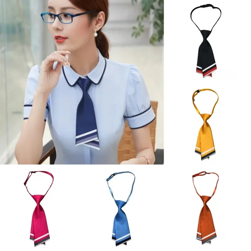 

Korean Version of Small Tie Short Ladies Double Knife Air Stewardess Sales Business Occupation Decorative Collar