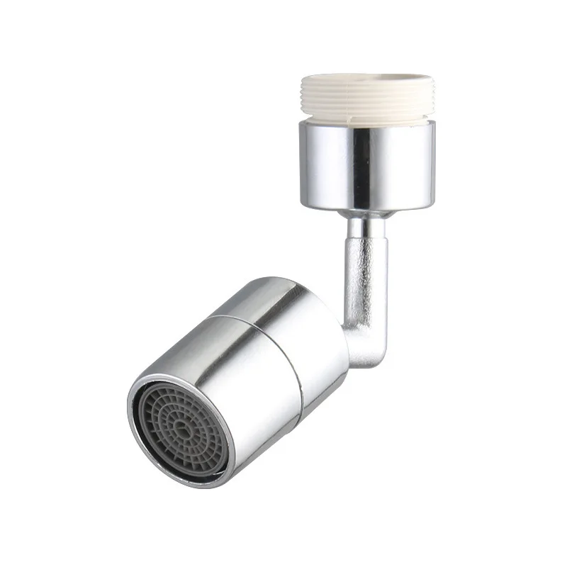 Silver 720 Degree Universal Tap Aerator Swivel Water Saving Plastic Faucet Spray Head Wash Basin Tap Extender Adapter