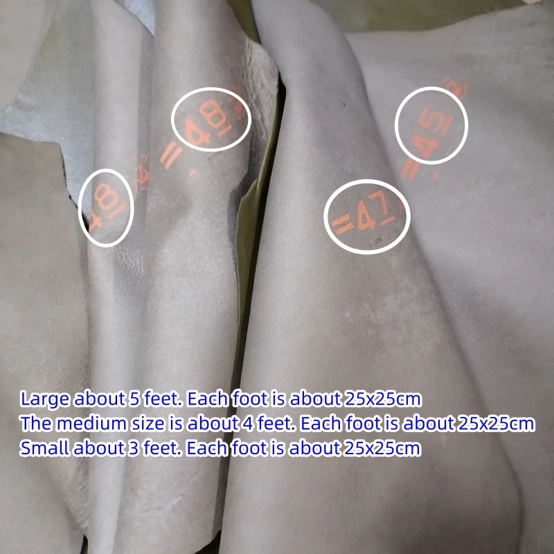 카키 양가죽, 0.6mm, 0.8mm 퍼스트 레이어 가죽, 리얼 가죽 원단, 수제 DIY 의류, 던지기 베개, 전체 양가죽