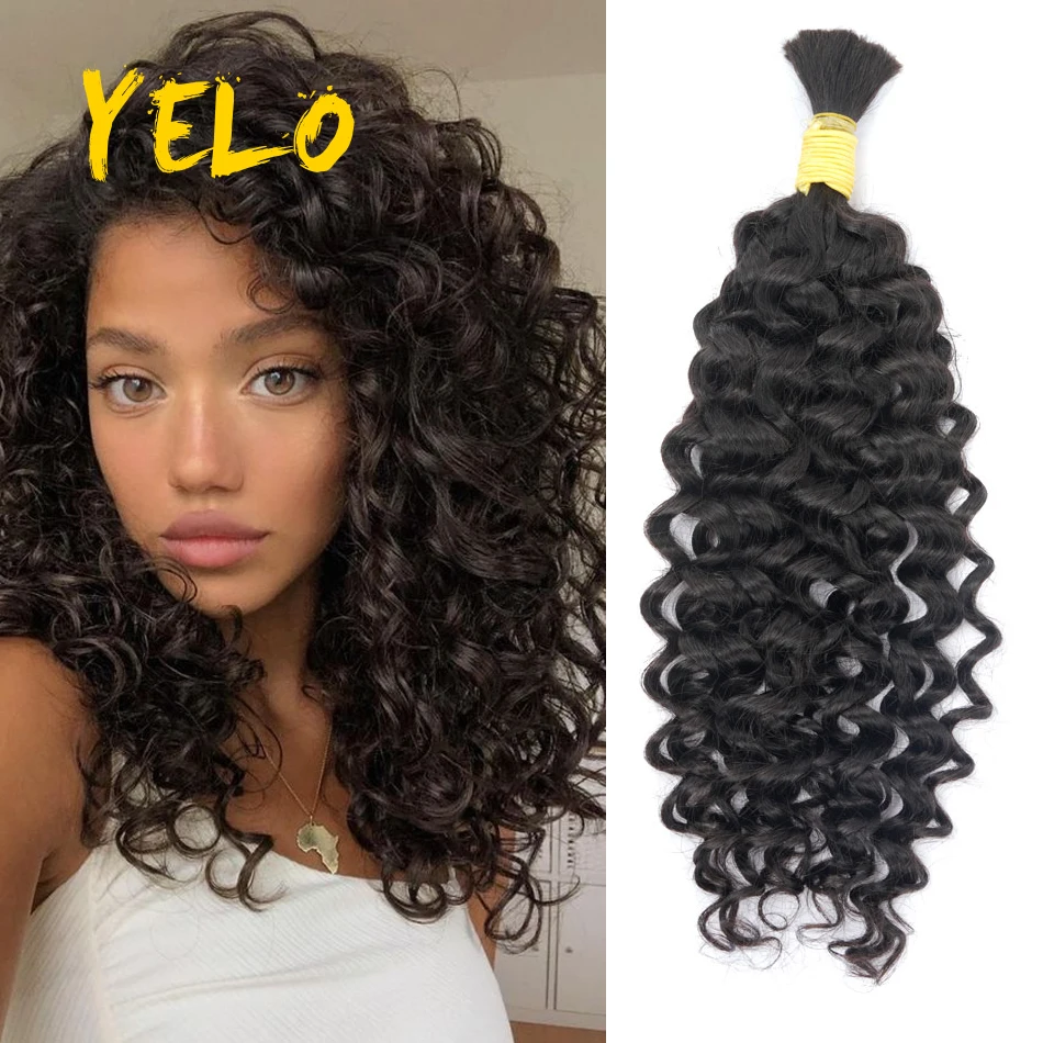 14-28 Inch Water Wave Bulk For Braiding Hair Extensions Colored Crochet Braids Hair Extensions Human Bundles For Women