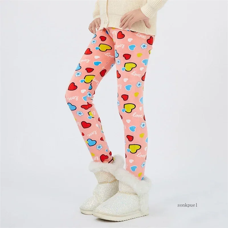 Girls' Velvet-Lined Star Print Leggings 4