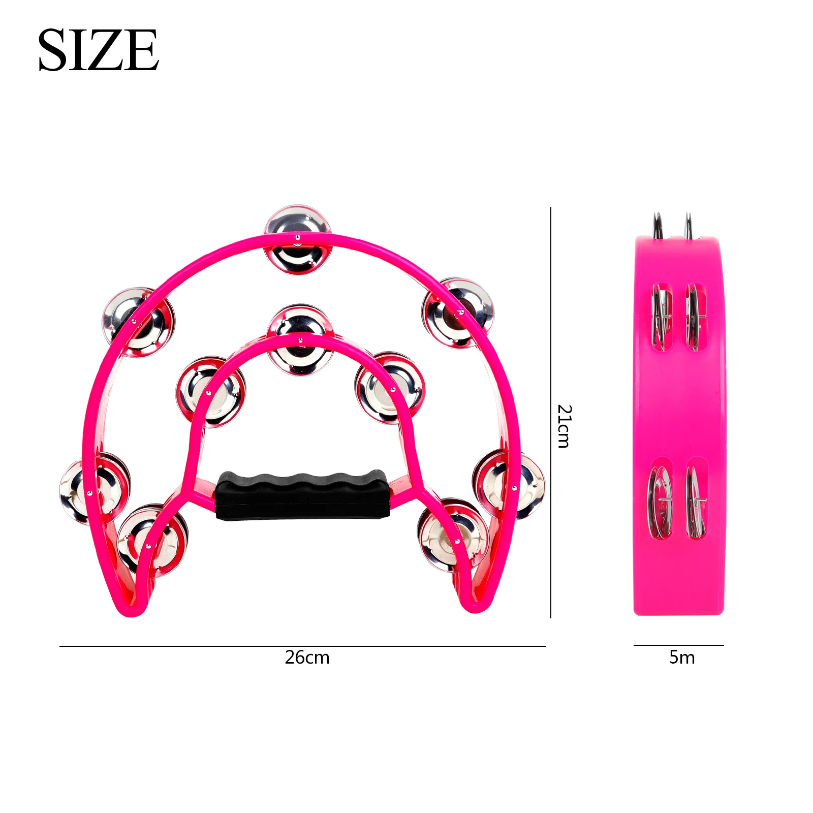 Hand Tambourine Orff Tambourine Double Row Hand Rattle Children's Gift Musical Enlightenment Educational Party Safety Percussion Instrumental