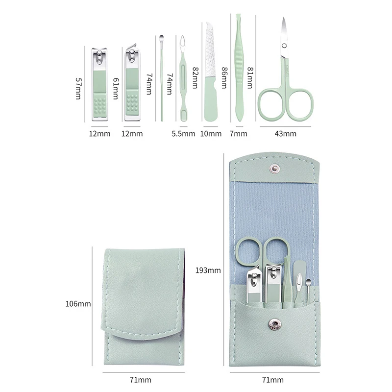 

4Pcs/7Pcs Stainless Steel Nail Art Clipper Cuticle Nipper Scissor Grooming Tools Manicure Set With PU Leather Bag