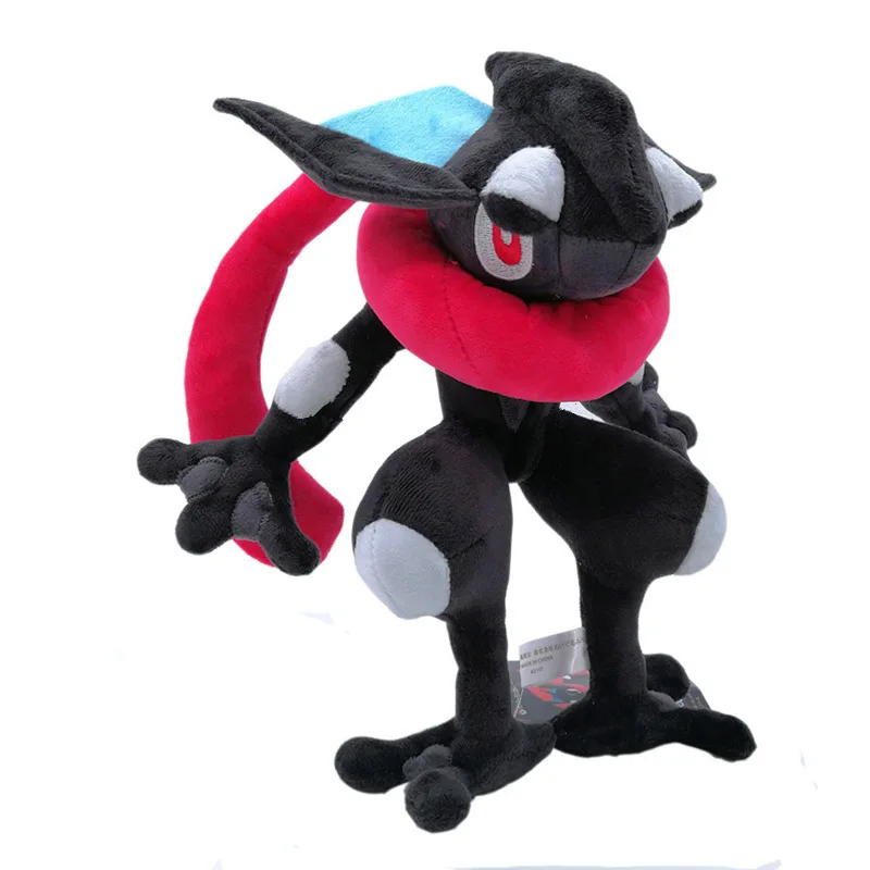 

28cm Anime Pokemon Plush Toy Shiny Black Greninja Stuffed Animal Cool Game Cartoon Soft Doll Birthday Xmas Gift For Kids