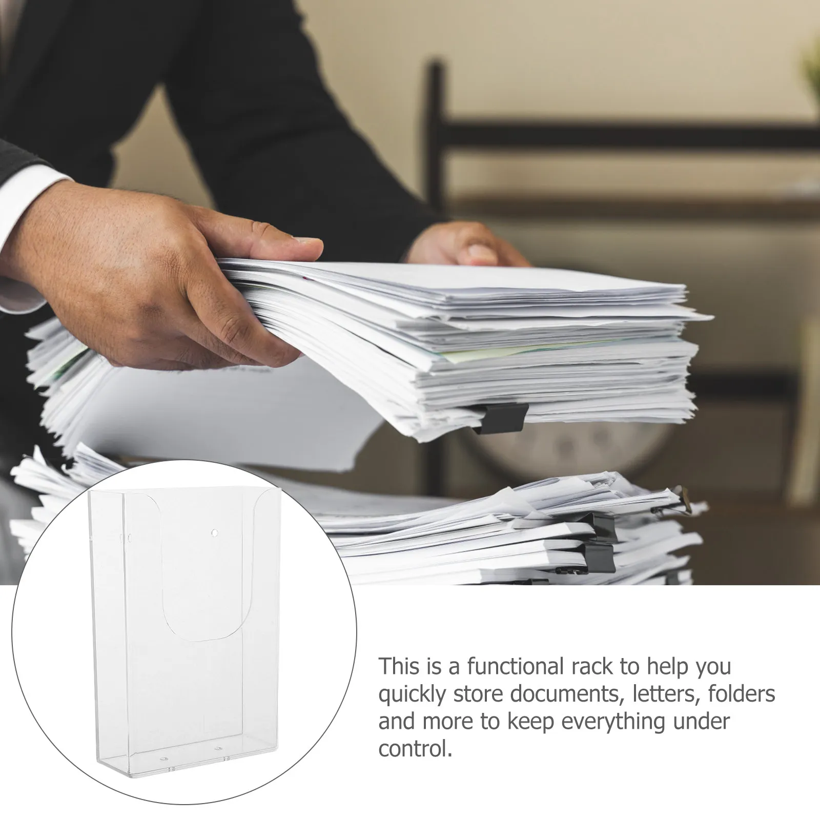 사무실, 가정, 은행, 쇼핑몰용 벽걸이형 투명 파일 랙, 문서 정리함, 브로셔 홀더, 잡지꽂이, 서류 보관함