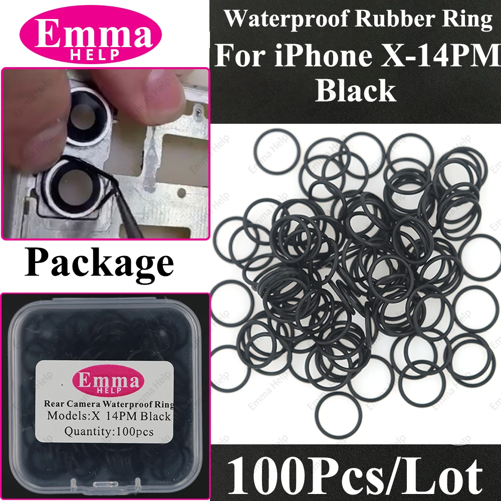 100pcs Waterproof Back Camera Lens Circle Rubber Ring for
