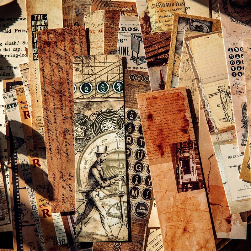 

30 Sheets Creative Vintage Artistry Journaling Decorative Material Bookmarks in Moleskine-style Box, Time Travelers Collection