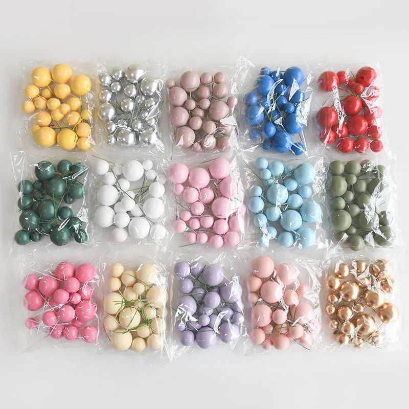 Cake topper,cupcake supplies,cake decoration 20pcs Colorful Balls Cake Topper Mini Balloons Cupcake Insert Sticks Wedding Birthday Party Cake DIY Decoration Baby Shower