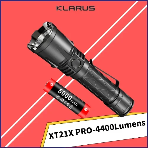 Klarus XT21X Pro Tactische Led Zaklamp 4400Lumen Dual Staart Schakelaar Micro-Usb Oplaadbare Troch Met 21700 5000Mah batterij