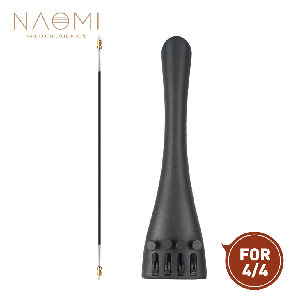 

NAOMI 4/4 Cello Accessories Full Size Cello Aluminum Alloy Tailpiece with Four Fine Tuners and Tail Gut Cord Set