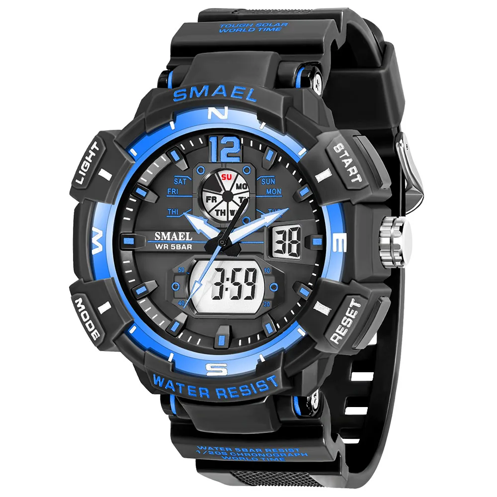 SANDA 6226 Orologio elettronico per studenti sportivi Orologio elettronico per studenti a LED impermeabile con doppio display multifunzionale sportivo  1511
