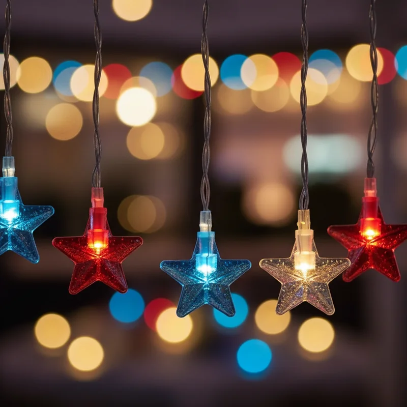 Colorful Stars Fairy Lights Battery Mode String Lamps for Christmas Outdoor Lamp Garden Bedroom Room Wedding Party Decoration