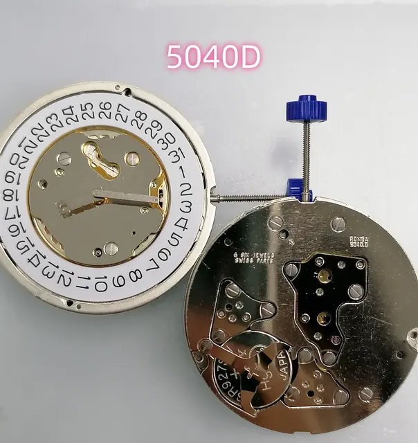 Swiss Ronda silver 5040D Genuine Quartz Watch Movement Replacement