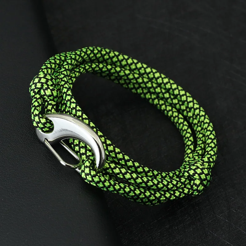 Stainless Steel Paracord Rope Bracelet for Men Outdoor Survival