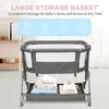 Baby Bassinet Bedside Crib, 5 Height Adjustable Bedside Crib, Newborn Portable Bassinet with Wheels, U-Shaped Diaper Table 3