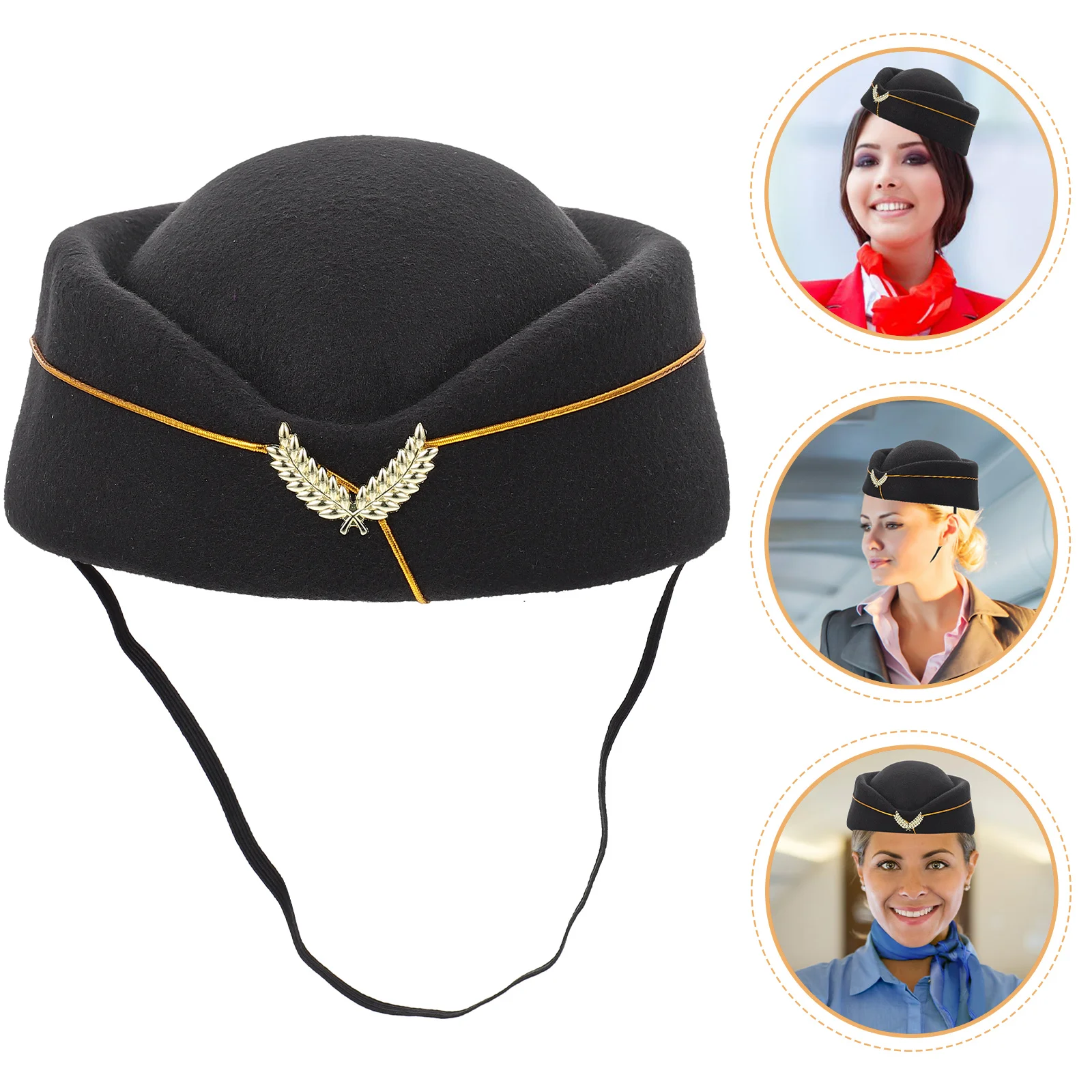 

Flight Attendant Hat Women Stewardess Cap Captain Pilot Navy Hat Stewardess Flight Attendant Air Hostess Headdress Halloween