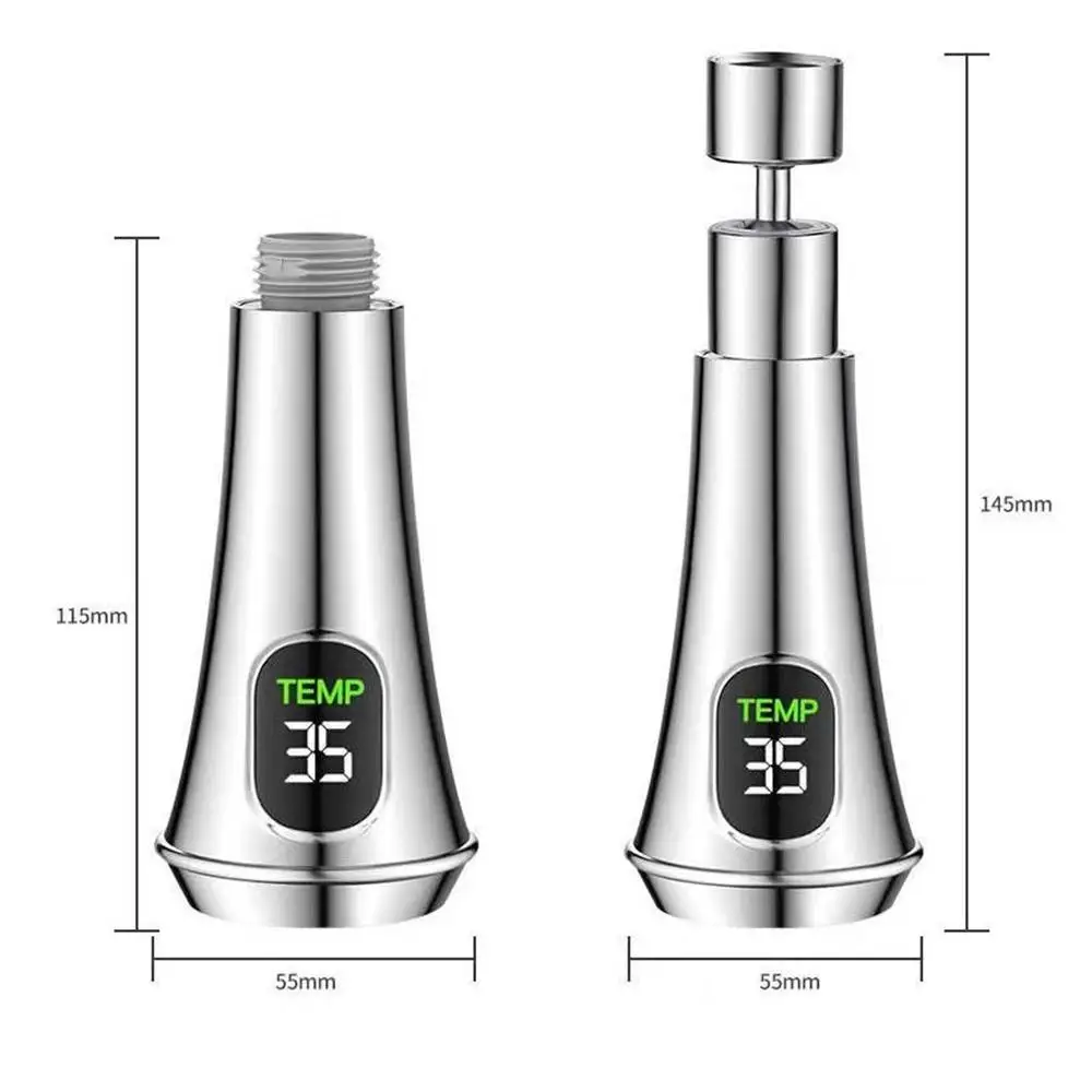Description Picture 2 of itemKitchen Faucets Pull Out Sink Water Tap Nozzle 2 Modes Temperature LED Digital Display Faucet Adapter Taps Bubbler Connector
